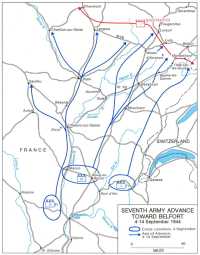 Map 11: Seventh Army 
advance toward Belfort, 4–14 September 1944