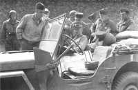 General Leclerc (in jeep) 
and staff at Rambouillet