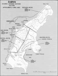 Map 15: Saipan, Showing 
Japanese Defense Sectors