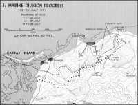 Map 27: 3rd Marine Division 
Progress, 22-26 July 1944