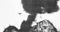 Japanese ridge positions 
on Peleliu under air attack