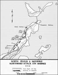Map 10: North Peleliu & 
Ngesebus—Northward Attack 5th Marines—D+10