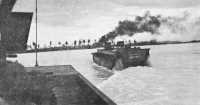 Assault on Ngesebus 
island as viewed from amphibious tank in third wave