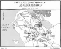 Map 19: Battle for Oroku 
Peninsula, 10–11 June Progress
