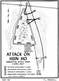 Map 36: Attack on Hsin Ho 
Ammunition Supply Point, 5 April 1947