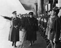 Hitler and Mussolini with 
Italian Honor Guard in the Brenner Pass