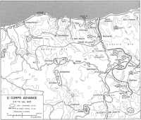 Map 4: II Corps Advance, 
24–31 July 1943