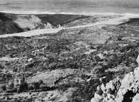 Enemy field of fire over 
Furiano River crossing site from San Fratello Ridge