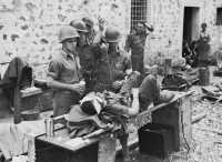 Plasma being administered 
to a wounded soldier in a first-aid station in Sant’Agata