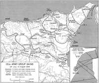 Map 7: 15th Army Group 
Gains, 24 July–10 August 1943