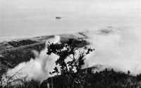 Enemy view of landing area 
at Brolo, from the northeast nose of Monte Cipolla