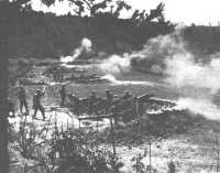 Artillery battery in 
action