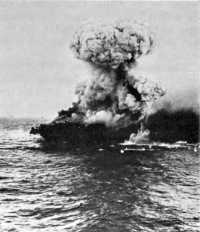 Explosion on the Lexington 
during the Coral Sea Battle