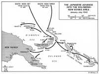 Map 4: The Japanese Advance 
into the Solomons–New Guinea Area