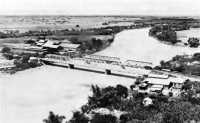 Calumpit bridges spanning 
the Pampanga River