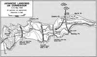 Map 25: Japanese Landings 
on Corregidor