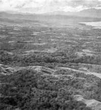 Guadalcanal’s North 
Coast Corridor between the sea and high ground to the south (left) was the scene of the major portion of the island 
battle