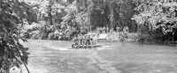 An improvised ferry 
carried Marines across the Matanikau River