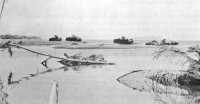 Wreckage on the Matanikau 
sand bar, torn jungle and a few enemy corpses were all that remained of the Japanese attempt to breach marine defenses 
east of the river 23 October