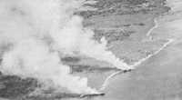 Japanese transports 
beached and burning 14 November