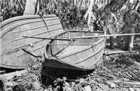 Japanese collapsible 
landing boats of the type shown in this picture taken later in the Guadalcanal campaign, were part of the materiel 
captured at Koli Point