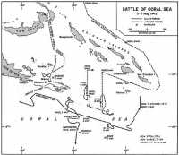Map 1: Battle of Coral Sea, 
5–8 May 1942