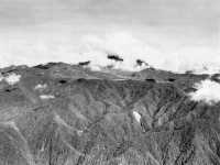 Jungled mountain ridges 
near the gap in the Owen Stanley’s (photograph taken November 1943)