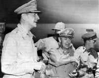 General MacArthur with 
General Kenney arriving in Australia from New Guinea, 8 January 1943