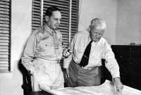 General Douglas MacArthur, 
Commander in Chief of the Southwest Pacific Area, with Admiral Chester W