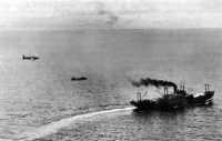 Japanese troop transport 
under attack by B-25s, Battle of the Bismarck Sea