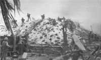 Japanese Bombproof 
Shelters, stubborn points of resistance, were reduced only after hard and prolonged fighting