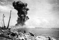 A Japanese Torpedo Warhead 
Magazine explodes on Namur