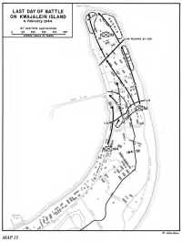 Map 13: Last Day of Battle on 
Kwajalein Island, 4 February 1944