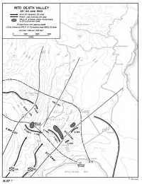 Map 7: into Death Valley, 
23-24 June 1944