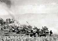 Truck-mounted rocket 
launchers firing at hills north of 8th Marines position on 29 June