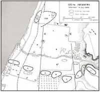 Map 13: 105th Infantry, 
Afternoon, 6 July 1944