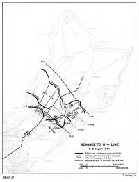 Map 25: Advance to O-4 
line, 5-6 August 1944