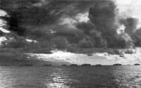 Convoy off Leyte at dawn on 
A Day
