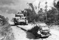 Disabled M4 tank on the 
Dulag-Burauen road