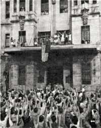Liberated internees at 
Santo Tomas, 6 February