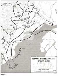 Map 31: Clearing the Cebu 
City Area, Americal Division