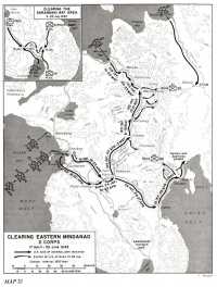 Map 32: Clearing Eastern 
Mindanao, X Corps, 17 April-30 June 1945