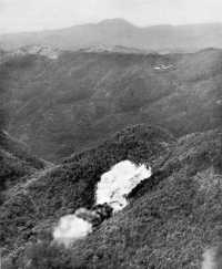 Fire-bombing aided the 
advance in northern Okinawa