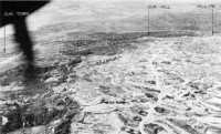 Ouki Hill-Skyline area on 
the east coast, which was attacked 19 April (photographed 10 July 1945)