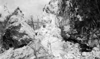 Demolitions played a 
large part in capture of the maze of caves, tunnels, and pillboxes some 200 feet from the east of the escarpment