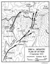 Map 10 338th Infantry Plan 
of Attack 14 September 1944