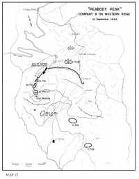 Map 12 “Peabody 
Peak,” Company B on Western Ridge 14 September 1944