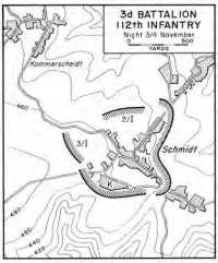 Map 23 3rd Battalion 112th 
Infantry Night 3–4 November