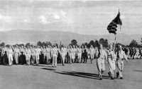 The large troop contingent 
at Los Alamos on parade