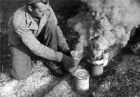 HC M1 smoke pots in use, 
Rapido River, Italy, January 1944